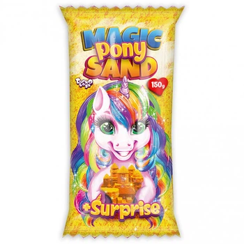 Кинетический песок "Magic Pony Sand" Danko Toys MPS-01 рус, 150 г Желтый