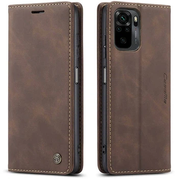 Чехол книжка с магнитом CaseMe на Xiaomi Redmi Note 10S Dark Brown (21906-05)