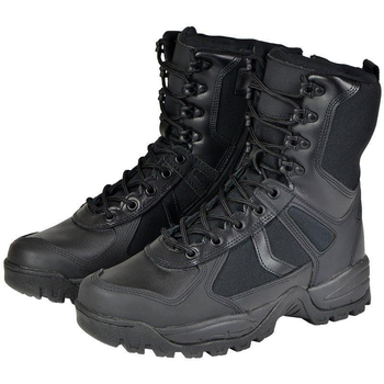 Тактические кожаные ботинки Mil-tec PATROL шнурки+молния черные р-р 45UA (12822302_13) 