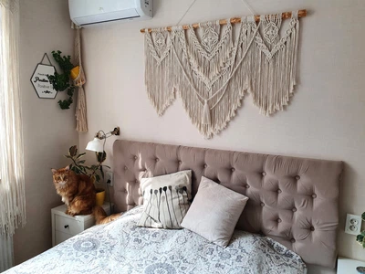 Большое макраме панно для изголовья кровати 125*85