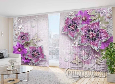 Фото Штори PHOTODECOR "3D бузкові квіти"