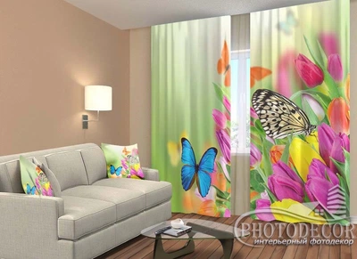 ФотоШтори PHOTODECOR "Небесні метелики з тюльпанами"