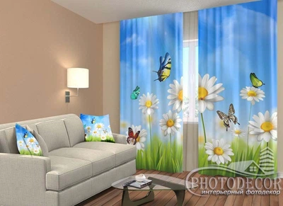 ФотоШтори PHOTODECOR "Метелики і ромашки"
