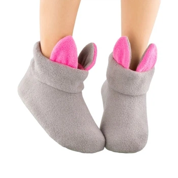 Домашние тапочки с ушками Kotico"Котики" серо розовые 38-39 (25,5см)