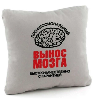 Подушка подарункова Kotico «Винос мозку» Сірий