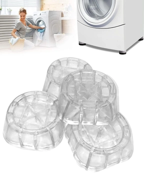 Универсальные антивибрационные подставки для стиральной машины, холодильника и мебели SILENT PAD (4 шт, прозрачные)