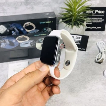 Розумні смарт годинник Smart Watch Z36 White Series 7 голосовий виклик, температура тіла, пульсометр, тонометр