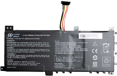 Акумулятор PowerPlant для ноутбуків Asus V451L (B41N1304) 14.4V 2600mAh (NB431403)