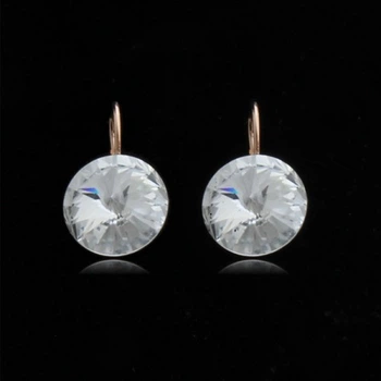 Серьги с кристаллами Сваровски 085947 2,5см*15мм Белый