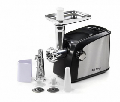 Электрическая Мясорубка комбайн + Соковыжималка Rainberg RG 673 3000Вт реверс, шинковка, для томатов, Кеббе Электромясорубка Черная