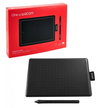 Графічний планшет Wacom One S (CTL-472-N) Чорний/Червоний з пером і USB-кабелем + змінні наконечники для пера