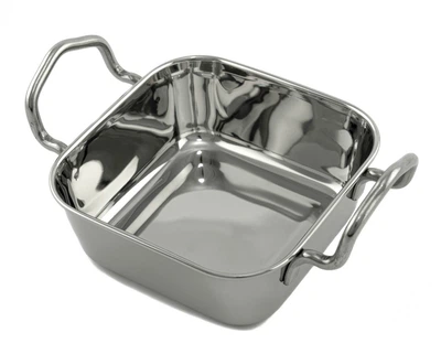 Форма квадратная с ручками для выпечки 450 мл. 11.5х11.5х4.2 см One Chef из нержавеющей стали
