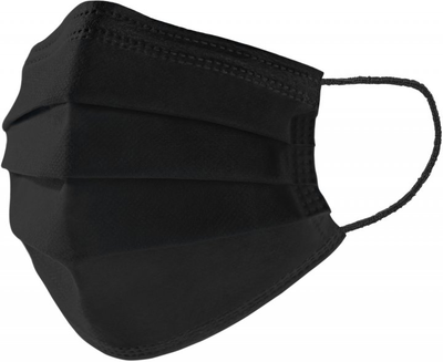 Стерильная защитная черная маска трехслойная (100 шт.)