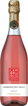 Вино ігристе Corte Rosa Lambrusco Rosato рожеве напівсолодке IGT 0.75 л 7.5% (8003325608175)