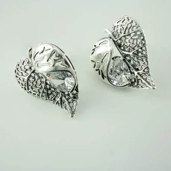 Серебряные серьги Листочек (4653)