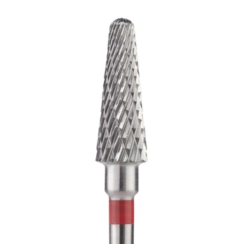 Фреза твердосплавная Nail Drill для педикюра (Конус, полусферический конец), 194 140 045 (красная насечка)
