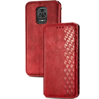 Шкіряний чохол книжка GETMAN Cubic (PU) для Xiaomi Redmi Note 9s / Note 9 Pro / Note 9 Pro Max Червоний Без бренду