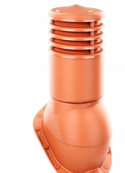 Вентиляційний вихід утеплений Krono-Plast KBW 150 мм для металочерепиці профіль хвиля до 30 мм Ral 8004 Цегляний (KBWO 2-6)