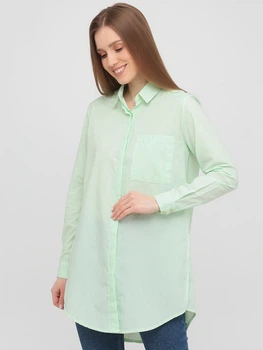 Кежуал сорочка однотонна BEBE PLUS 20626 S (36324S) М'ятний