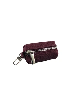 Ключница женская кожаная DeKOL Classic mini-7766r бордовые розы