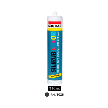 Герметик силіконовий Soudal Silirub Color 310мл Ral 7016 (сірий антрацит) (000020000000032006) Соудал
