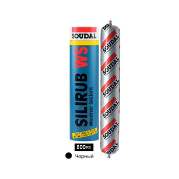 Фасадний герметик Soudal Silirub WS 600мл чорний (00002000000003160f) Соудал