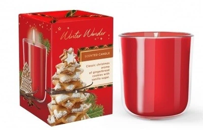 Свічка ароматизована у склі Bartek Candles Чудова зима 150г. Ванільне печиво