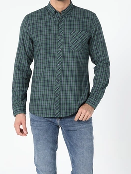 Рубашка хлопковая мужская Colin's CL1054979 S Green (8682240818946)
