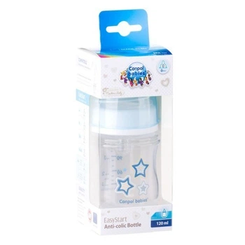 Пляшечка з широким горлишком, антиколікова Newborn baby 120 мл, EasyStart Canpol babies 35/216_blu