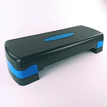 Степ-платформа (68x28x10+5см) для фітнесу та аеробіки FitMagic 2-х ступінчаста степ-дошка чорно-синя