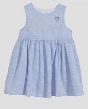 Лляний Сарафан H&M 74 см Біло-синій