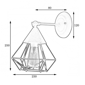 Бра в стиле лофт 100lamp Crystal E27 белый (NL 0535-1 W)