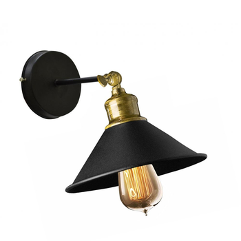 Бра в стиле лофт 100lamp Harlem E27 черный (NL 210-1)