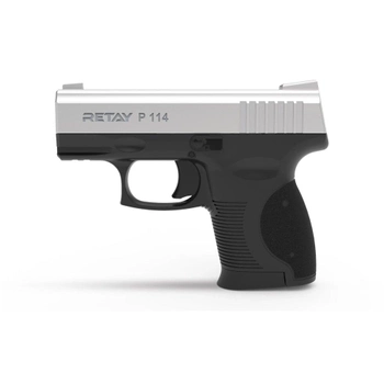 Пистолет стартовый Retay P114 сигнально-шумовой пугач под холостой патрон хром Ретай Р114 (T210333C)