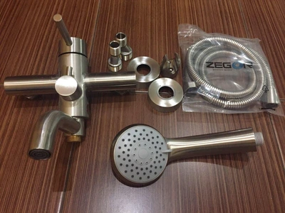 Смеситель для ванны Zegor SAP3-A090 / inox /