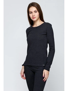 Термокофта термоджемпер женская с шерстью Kifa Wool Comfort ЛЖС-512Ш 4XL Темно-серый
