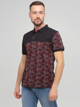 Футболка-поло для чоловіків з квітковим принтом Desigual 17wmlk42 L (87511L) Чорний