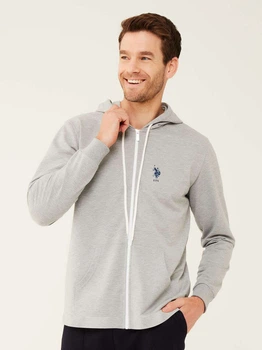 Толстовка на блискавці чоловіча U.S. Polo Assn 18469 2XL Сіра (8680557330274)
