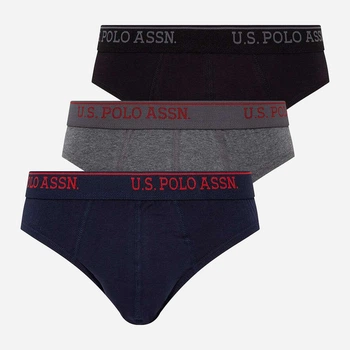 Трусы-слип U.S. Polo Assn 80436 L 3 шт Черный/Антрацитовый меланж/Темно-синий (8680557308716)