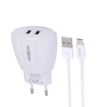 Сетевое зарядное MOXOM 2в1 micro 2USB/2.1A (KH-68)