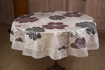 Скатерть "DAMASK" на флизелиновой основе MEIWA круг 150 см (364)