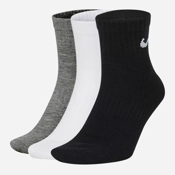 Набір чоловічих шкарпеток бавовняних Nike U Nk Everyday Ltwt Ankle SX7677-964 38-42 3 пари Чорний/Білий/Сірий (194955549452)