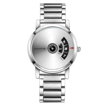 Часы Kingnuos металлические мужские женские Серебристый (z047-1)