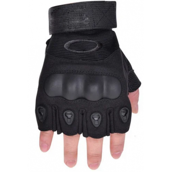 Мужские перчатки тактические Oakley беспалые черные размер М окружность ладони 19-21 см (EL-711-V )