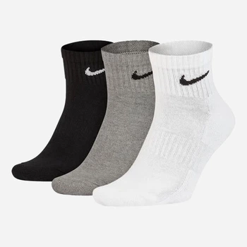 Набор мужских носков коротких хлопковых Nike U Nk Everyday Cush Ankle SX7667-964 46-50 3 пары Черный/Белый/Серый (194955549230)