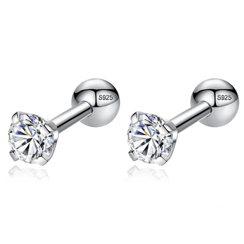 Сережки гвоздики з срібла 925 проби з кристалами цирконію "Vintage Silver"
