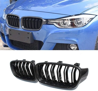 Решетка радиатора BMW (БМВ) 3 series F30 F31 F35 M3 (2012-2016) CountryMan Карбон 2 ребра