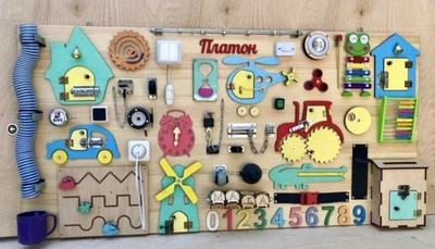 Бизиборд BusyBoard HandMade Розвиваюча Іграшка Іменна з максимальною комплектацією 120*60 см