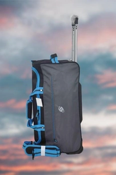 Дорожная сумка на колесах и с выдвижной ручкой черный+серый+синий 58х30х30 275-24