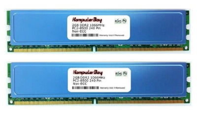 Игровая Оперативная память KomputerBAY DDR2 2GB 1066MHz PC2-8500 ( 2048 MB DDR2-1066 ) с Алюминиевыми Радиаторами Б/У